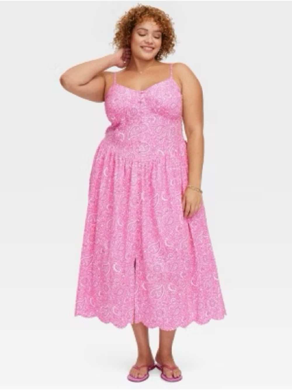 Roller Rabbit x Target Paisley Floral Drop Waist Midi A-Line Dress